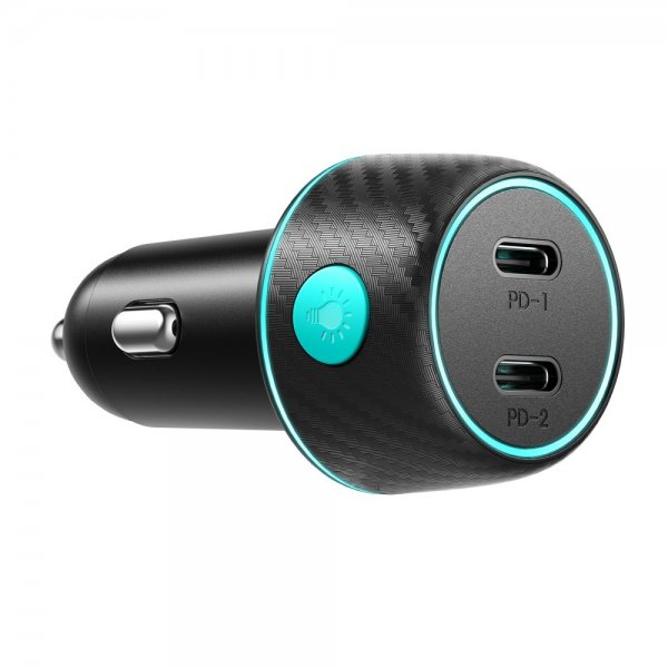 Joyroom Mobillader til bil CCN02 70W Dual PD Car Charger with Light Button USB-C