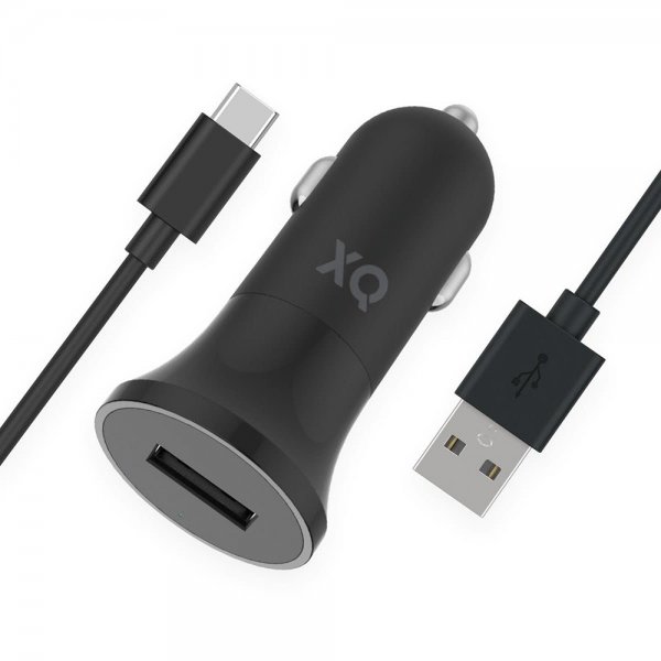 Xqisit Mobillader til bil med USB-C Kabel 1m 12W Svart