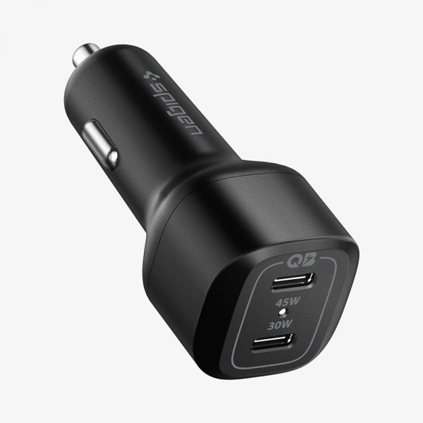 Spigen Mobillader til bil PowerArc ArcStation Dual Port 75W Svart