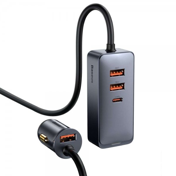 Baseus Mobillader til bil Share Together 120W 3 USB-A & 1 USB-C Svart