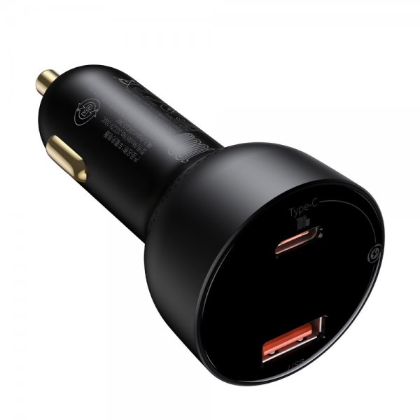 Baseus Mobillader til bil Superme USB-C & USB-A 100W Svart