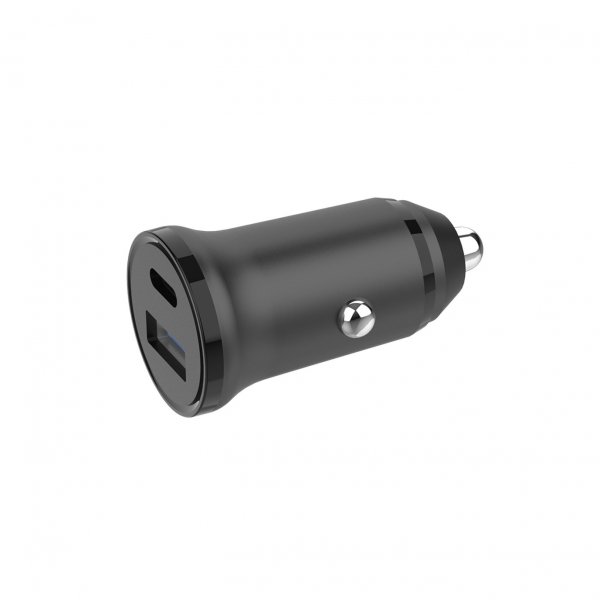 Gear Mobillader til bil USB-C PD 30W + USB-A QC18W Svart
