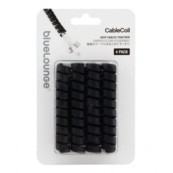 Bluelounge CableCoil 4-pack - Svart