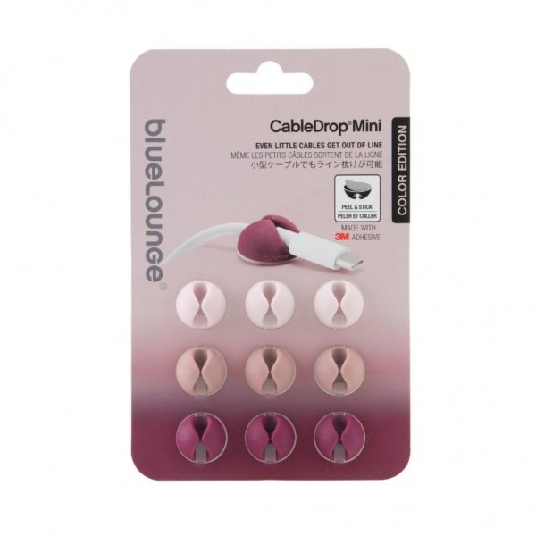 Bluelounge CableDrop Mini Ombre - 9-pakning Rosa