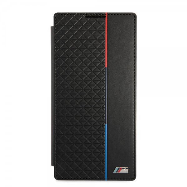 BMW Samsung Galaxy S22 Ultra Etui Triangle Pattern & Tricolor Stripe Svart