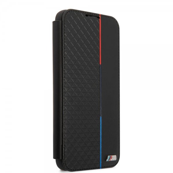 BMW Samsung Galaxy S22 Plus Etui Triangle Pattern & Tricolor Stripe Svart