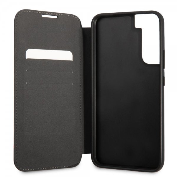 BMW Samsung Galaxy S22 Etui Triangle Pattern & Tricolor Stripe Svart