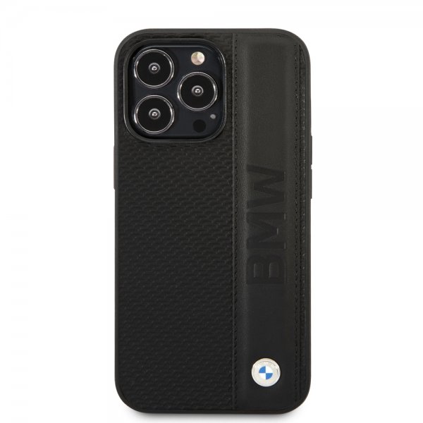 BMW iPhone 14 Pro Max Deksel Big Logo Stripe Svart