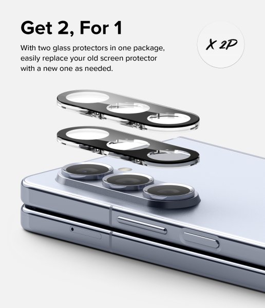 Ringke Samsung Galaxy Z Fold 5 Kamerabeskytter Camera Protector Glass 2-pakning