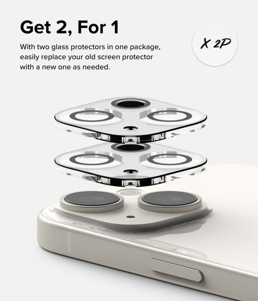 Ringke iPhone 15/iPhone 15 Plus Kamerabeskytter Camera Protector Glass 2-pakning