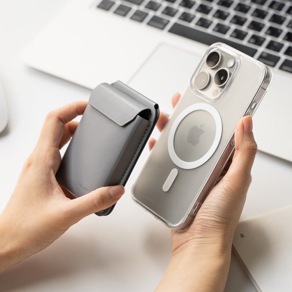 Ringke Kortholder Stand Pocket Magnetic MagSafe Light Gray