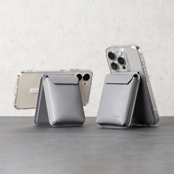 Ringke Kortholder Stand Pocket Magnetic MagSafe Light Gray
