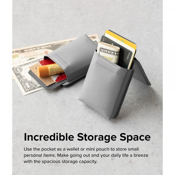 Ringke Kortholder Stand Pocket Magnetic MagSafe Light Gray