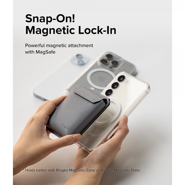Ringke Kortholder Stand Pocket Magnetic MagSafe Light Gray