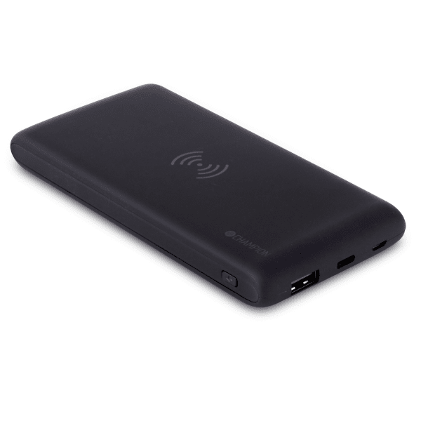 Champion Powerbank Trådløs Lading 10 000 mAh 12W Svart