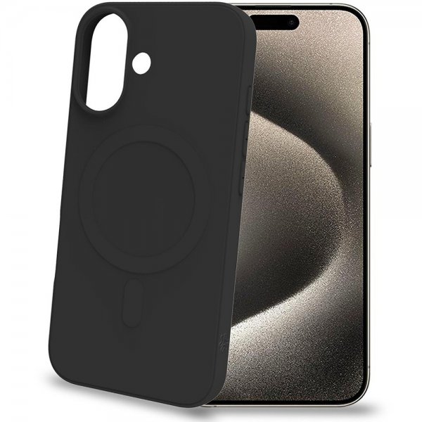 Celly iPhone 16 Deksel CROMOMAG Svart