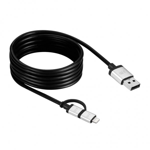 Just Mobile AluCable Duo USB-A/Micro-USB/Lightning 1.5m