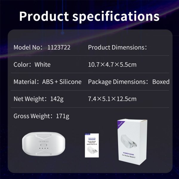 Devaso Powerbank PlayStation 5 Kontrollere 6000 mAh