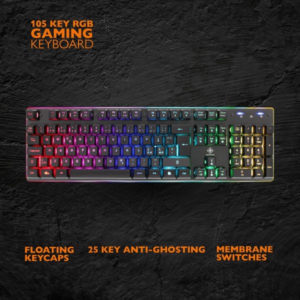 Deltaco Gaming DK220 Gaming Keyboard Membrane RGB Black
