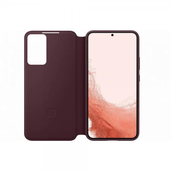 Samsung Original Galaxy S22 Etui Smart Clear View Cover Burgundy