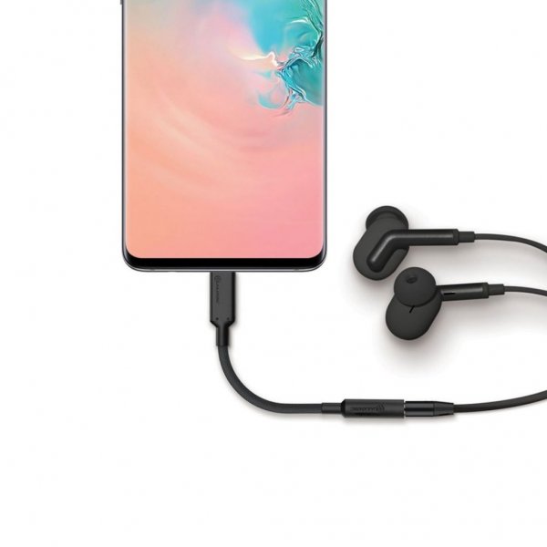 ALOGIC Elements PRO 10cm USB-C to 3.5mm Audio Adapter Black