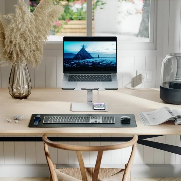 ALOGIC Elite Power Laptop Stand with Wireless Charger Hvit