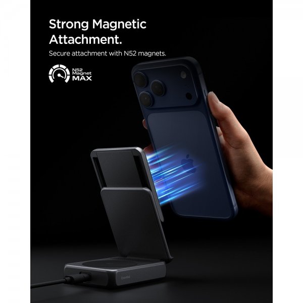 Spigen Essential 2-i-1 Sammenleggbar Trådløs Ladestasjon MagSafe Qi2 25W