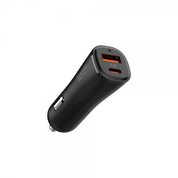 Spigen Essential Mobillader til bil 48W 1xUSB-C 1xUSB-A Svart
