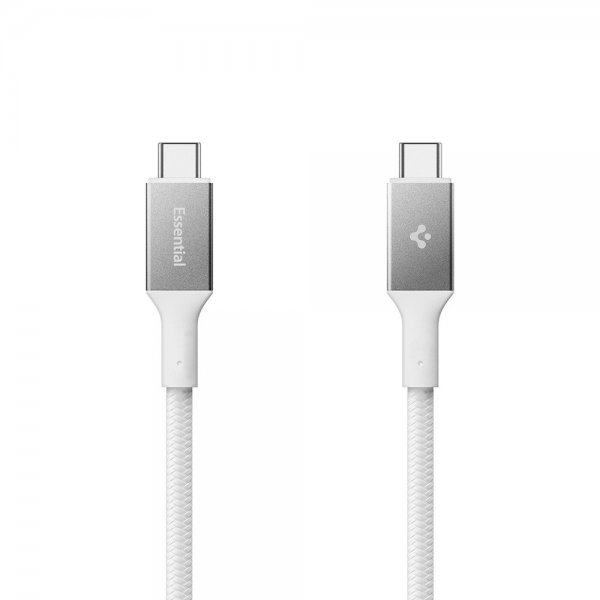 Spigen Essential Kabel Fabric USB-C/USB-C 100W 1.5m Hvit
