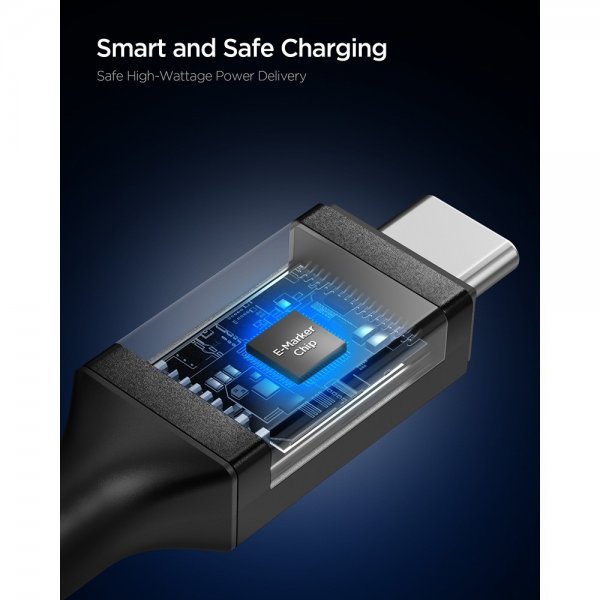 Spigen Essential Kabel USB-C/USB-C 100W 2m Svart