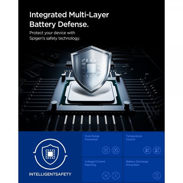 Spigen Essential Powerbank 30 000 mAh 30W Grå