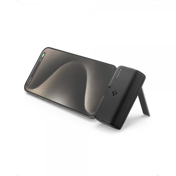 Spigen Essential Powerbank med Stativ 5000 mAh 22.5W Svart