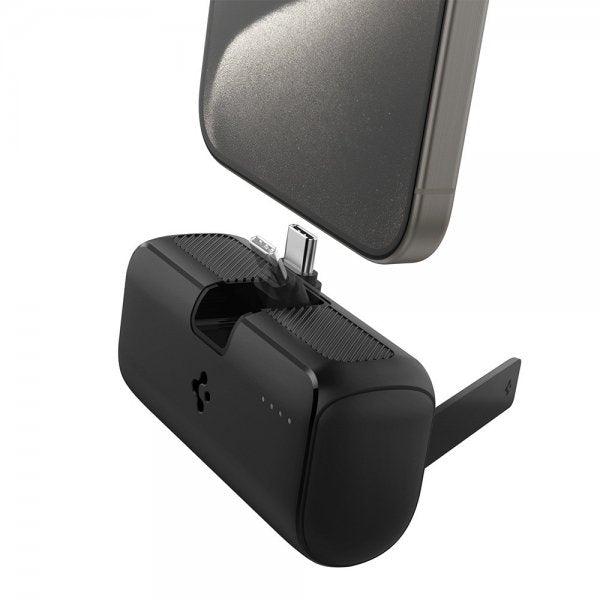 Spigen Essential Powerbank med Stativ 5000 mAh 22.5W Svart