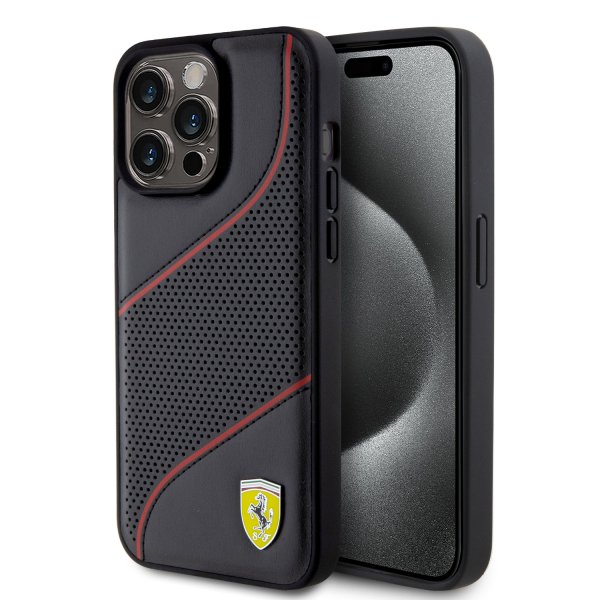 Ferrari iPhone 15 Pro Max Deksel Perforert Svart