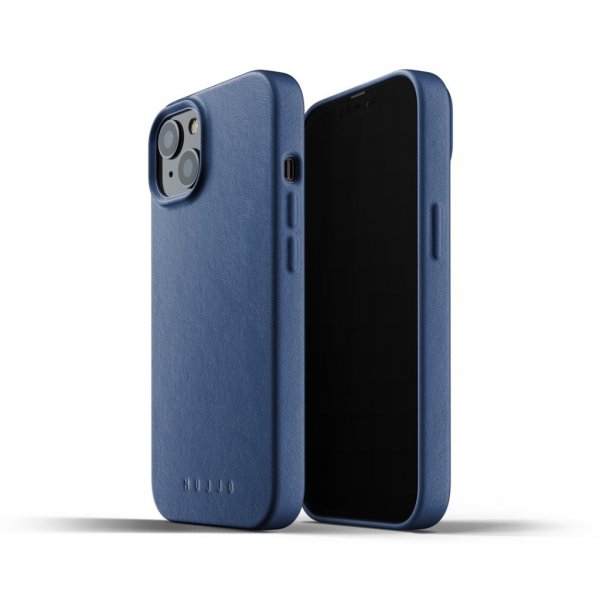 Mujjo iPhone 13 Deksel Full Leather Case Monaco Blue