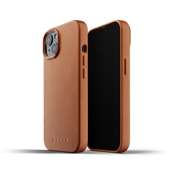 Mujjo iPhone 13 Deksel Full Leather Case Tan