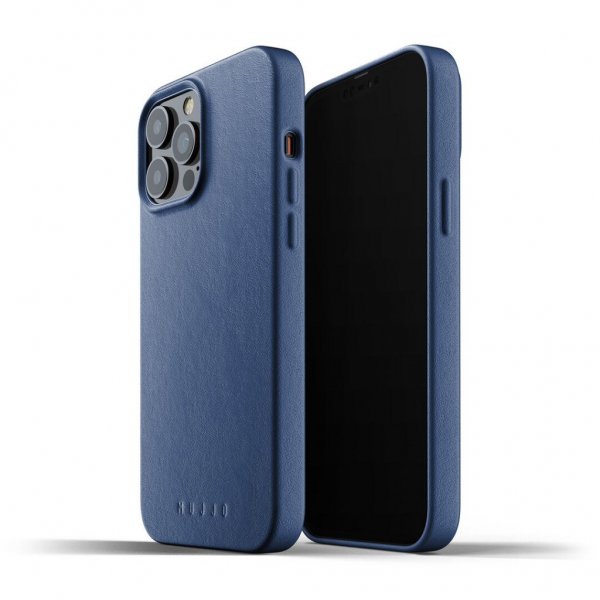 Mujjo iPhone 13 Pro Max Deksel Full Leather Case Monaco Blue