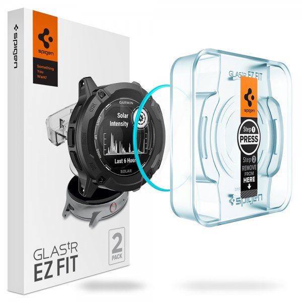 Spigen Garmin Instinct 2X Solar Skjermbeskytter GLAS.tR EZ Fit 2-pakning
