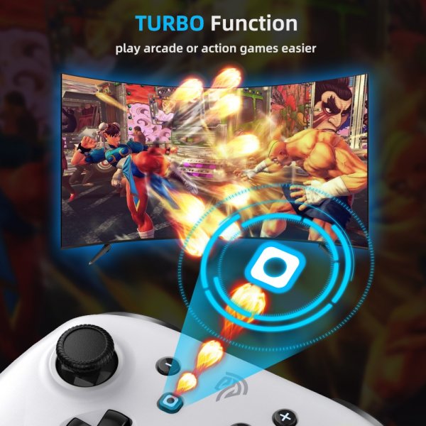EasySMX Bayard 9124 Switch/Android/PC Programmable Wireless Gamepad Hvit