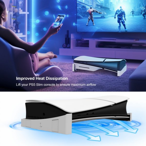 JYS PlayStation 5 Slim (Digital/Disc Edition) Stand Hvit
