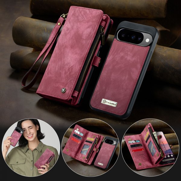 CaseMe Google Pixel 10/Pixel 10 Pro Etui 008 Series Avtakbart Deksel Rød