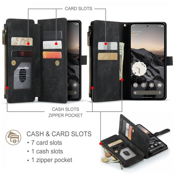 CaseMe Google Pixel 9/9 Pro/Pixel 10/10 Pro Etui C30 Series Svart