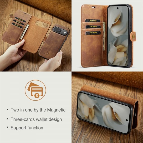 Dg.Ming Google Pixel 10/Pixel 10 Pro Etui Avtagbart Deksel Brun