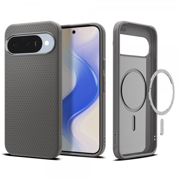 Spigen Google Pixel 10/Pixel 10 Pro Deksel Liquid Air MagFit Marble Gray