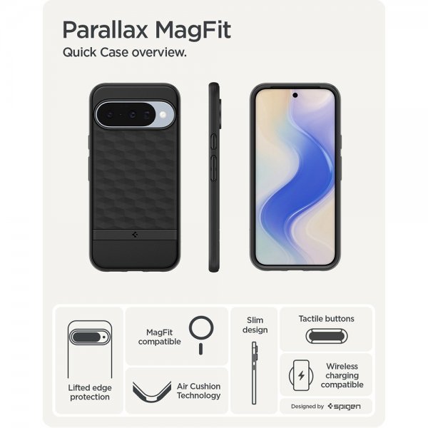 Spigen Google Pixel 10/Pixel 10 Pro Deksel Parallax MagFit Matte Black