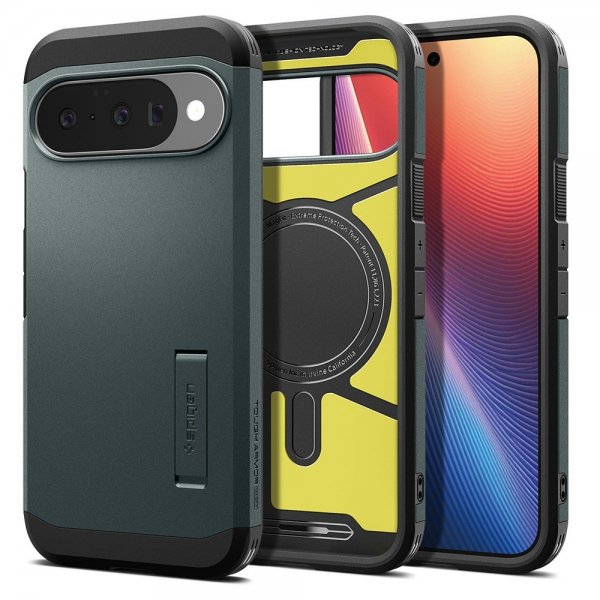 Spigen Google Pixel 10/Pixel 10 Pro Deksel Tough Armor MagFit Abyss Green