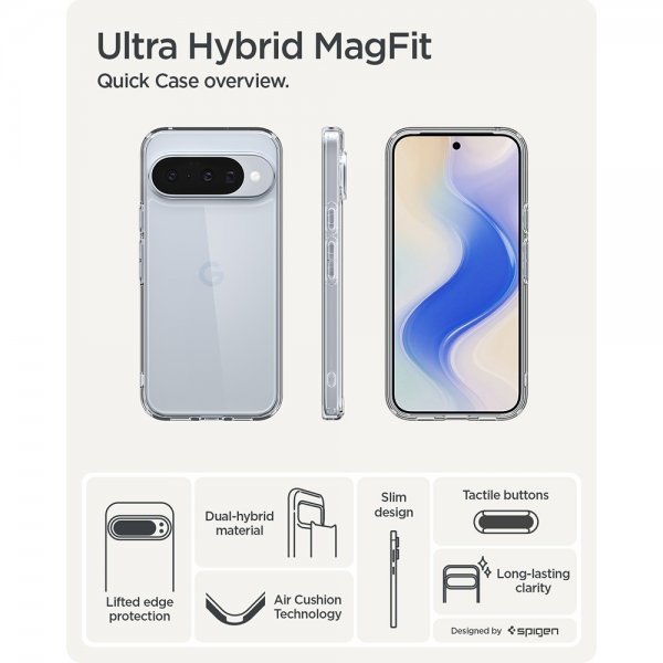 Spigen Google Pixel 10/Pixel 10 Pro Deksel Ultra Hybrid Crystal Clear