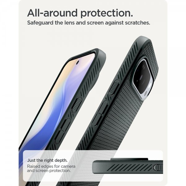 Spigen Google Pixel 10 Pro XL Deksel Liquid Air MagFit Abyss Green