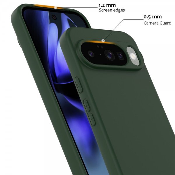 Google Pixel 10/Pixel 10 Pro Deksel med Stropp Silikon MagSafe Mørkegrønn