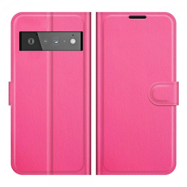 Google Pixel 6 Pro Etui Litchi Magenta